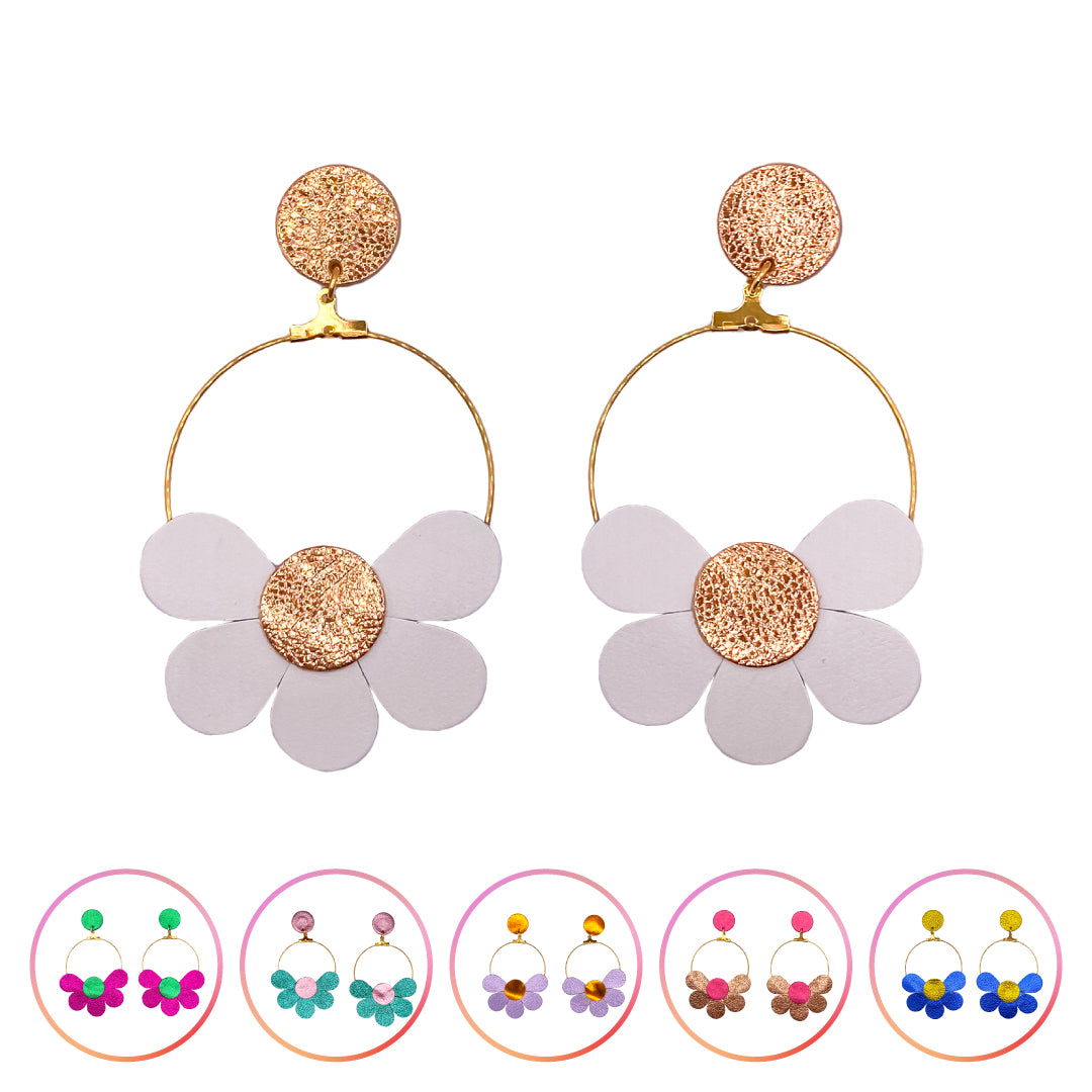 Boucles d'oreilles Marguerites en cuir 7 coloris