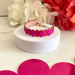 Charger l’image dans la galerie Bracelet en cuir marqueterie 4 coloris rose