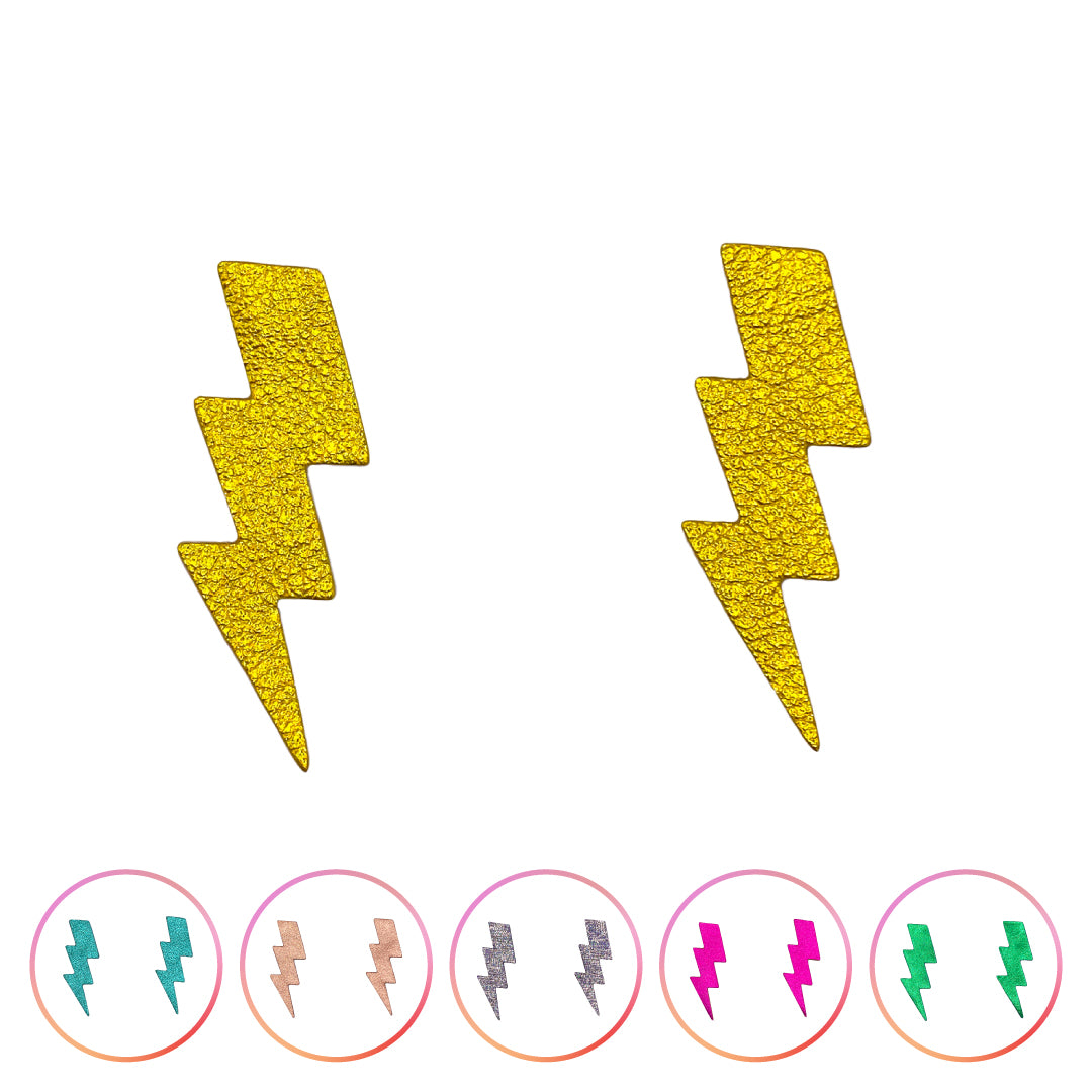 Boucles d'oreilles puces éclair en cuir 9 coloris
