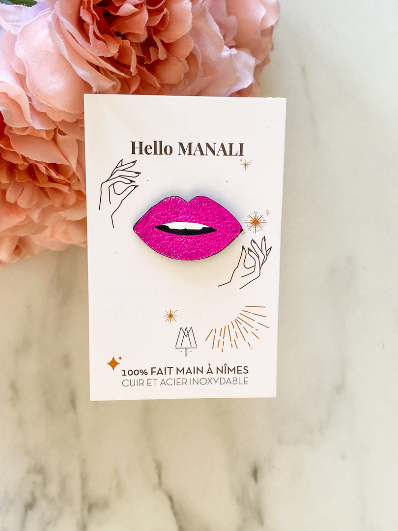 Pin's en cuir Bouche