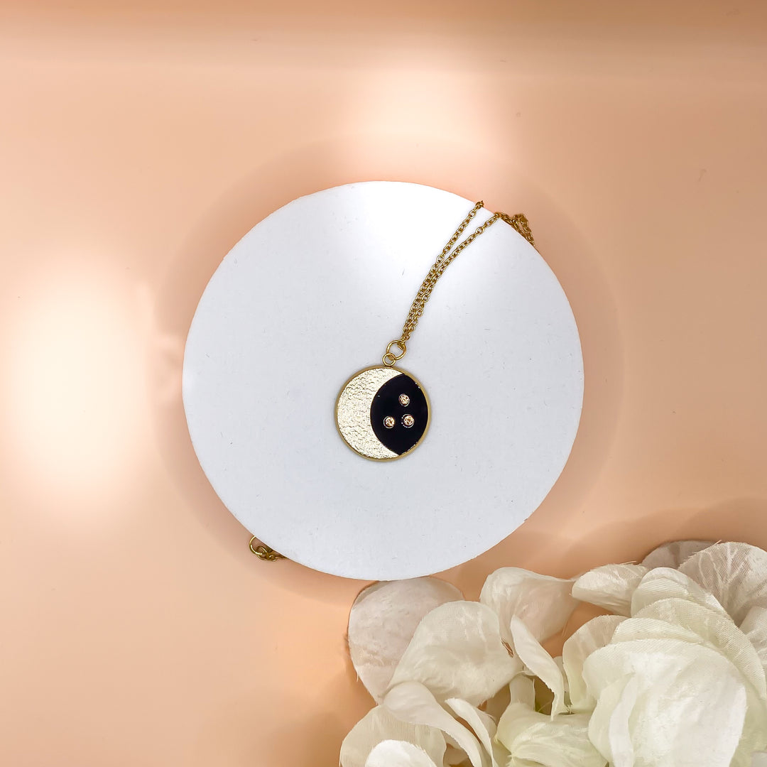 Collier en cuir Lune 2 coloris