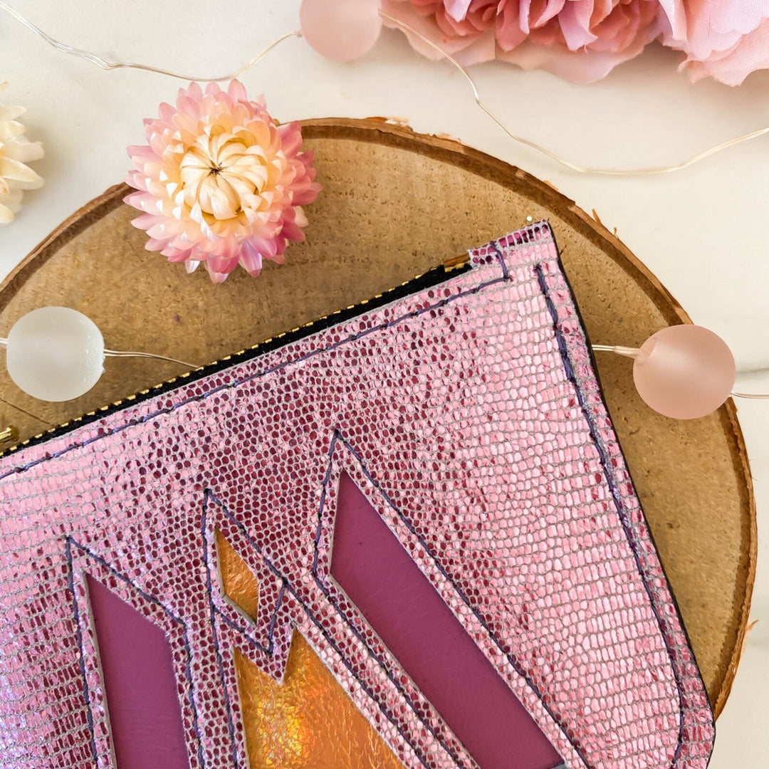 Pochette en cuir rose