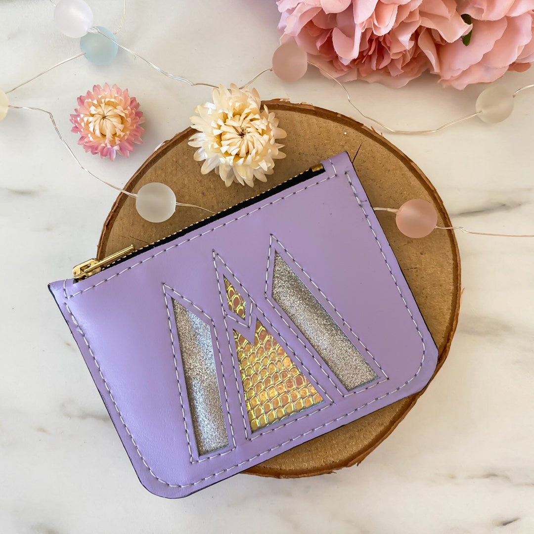Pochette en cuir violette
