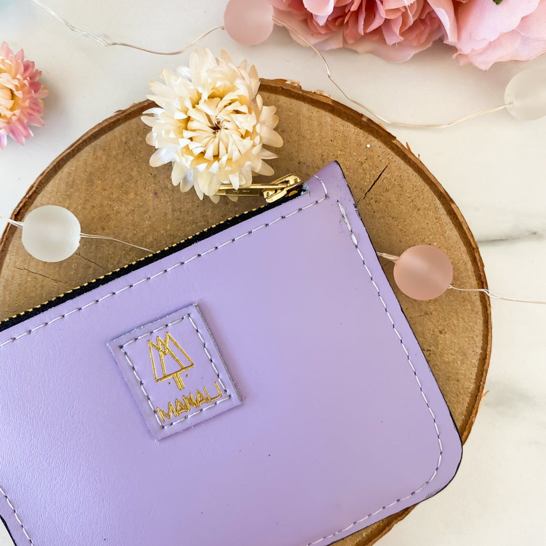 Pochette en cuir violette