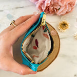 Charger l’image dans la galerie Pochette en cuir turquoise