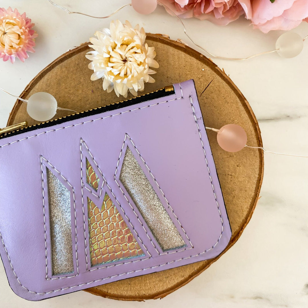 Pochette en cuir violette