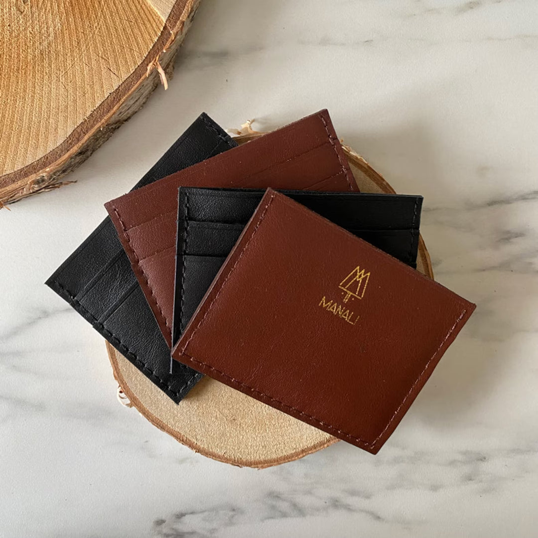 Porte-cartes en cuir Noir