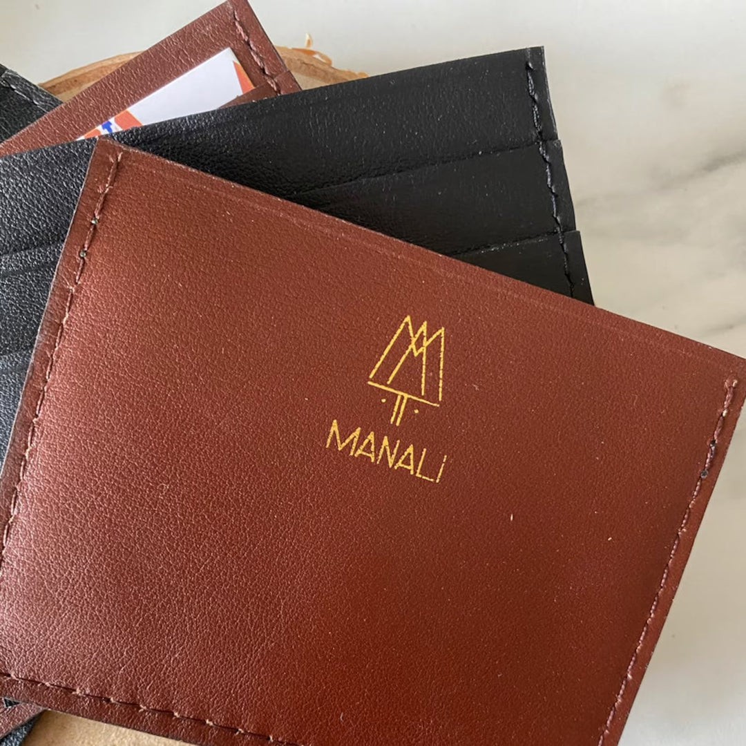 Porte-cartes en cuir Marron