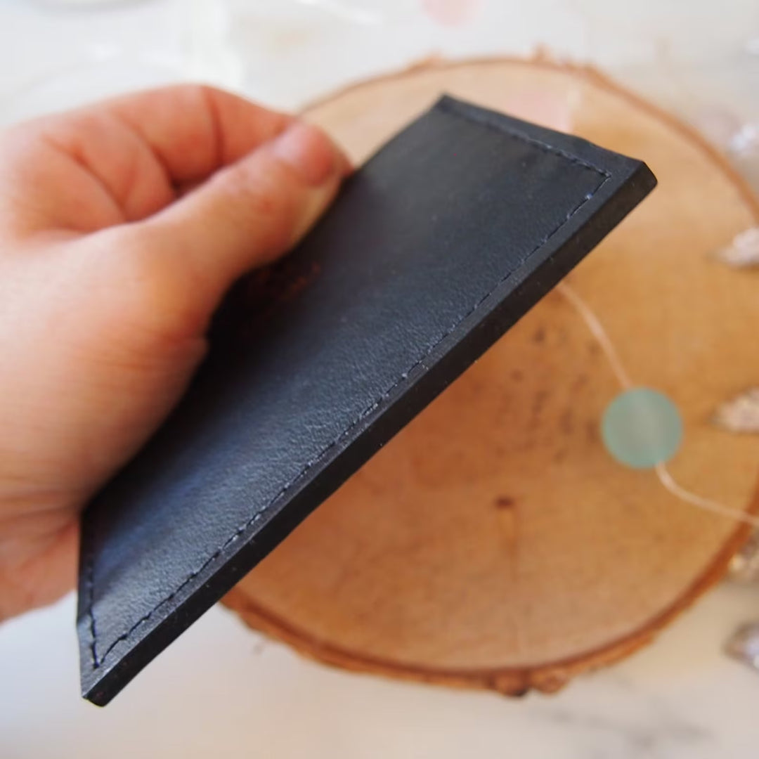 Porte-cartes en cuir Noir
