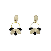 Boucles d'oreilles Flower ronde en cuir 7 coloris