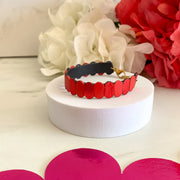 Bracelet en cuir marqueterie 4 coloris rose