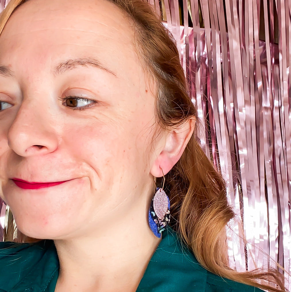 Créoles en cuir Plume 5 coloris