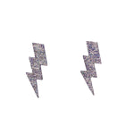 Charger l’image dans la galerie Boucles d’oreilles en cuir fait main en forme d&#39;éclair, argent, artisanat français.
