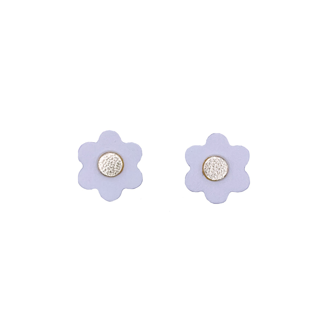 Boucles d'oreilles mini puces fleurs en cuir 11 coloris