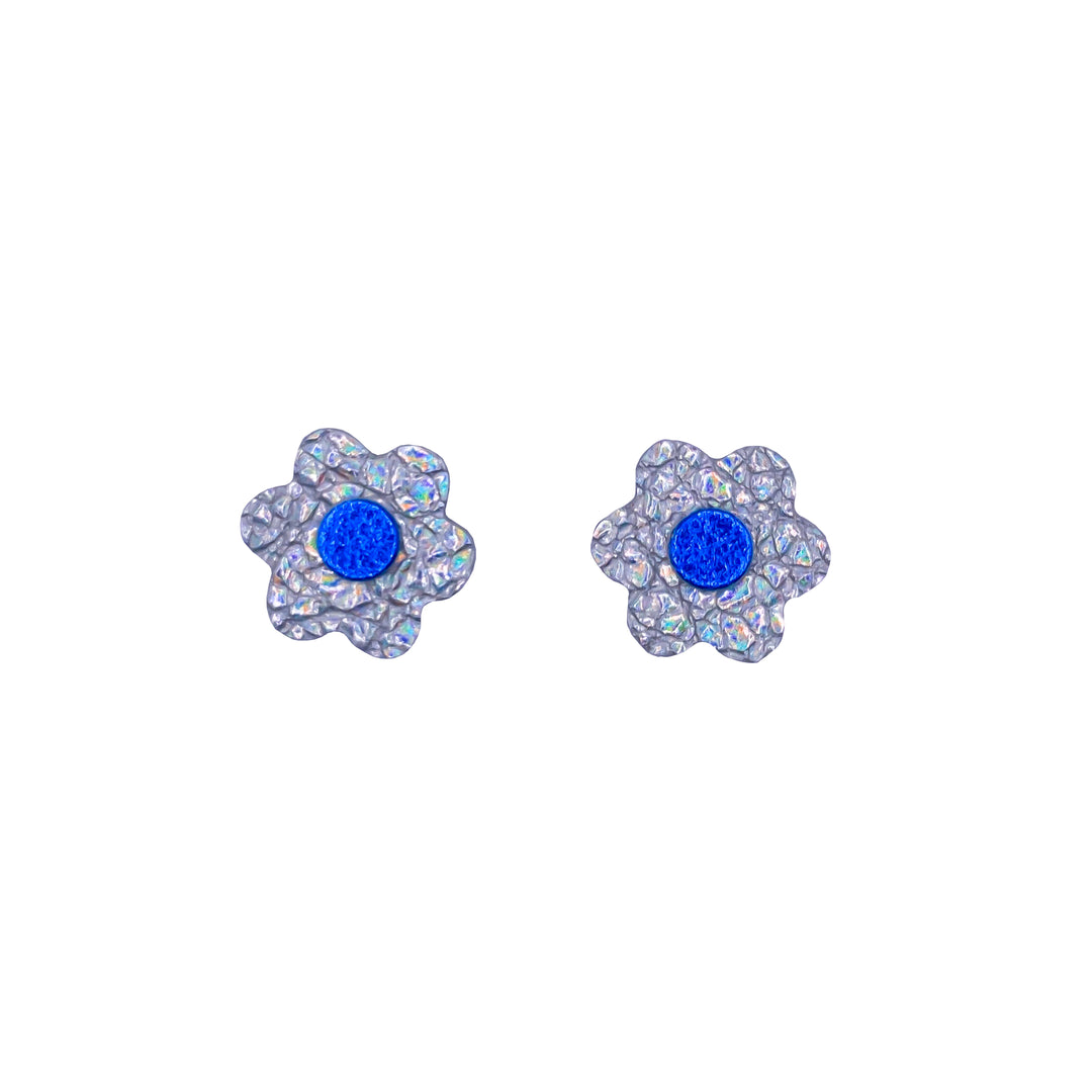 Boucles d'oreilles mini puces fleurs en cuir 11 coloris