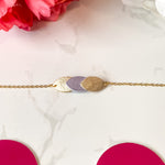 Charger l’image dans la galerie Bracelets en cuir pailleté doré, multicolore, fait main. Artisanat. lilas et doré.
