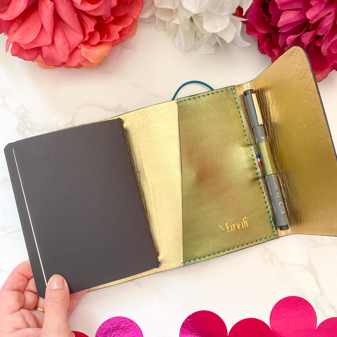 Carnet en cuir rechargeable • Kaki