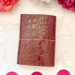 Charger l’image dans la galerie Carnet en cuir rechargeable • croco marron