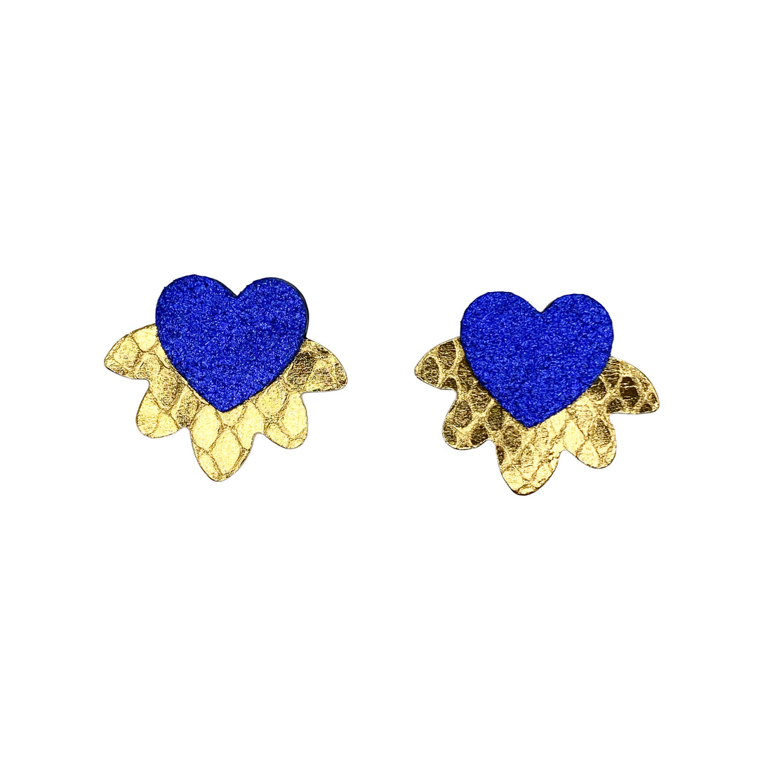 Boucles d'oreilles coeur sacré en cuir 6 coloris