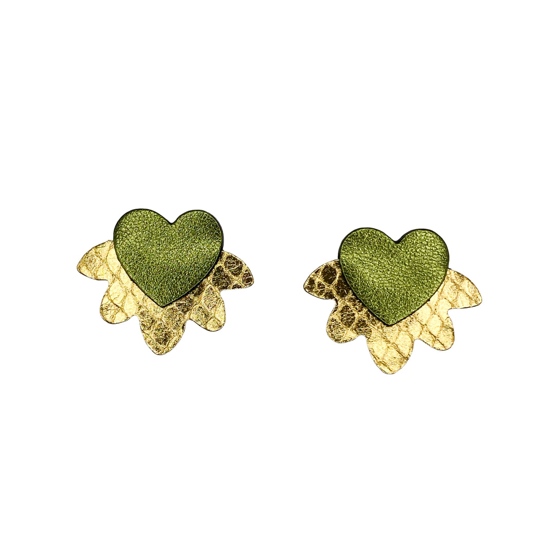 Boucles d'oreilles coeur sacré en cuir 6 coloris
