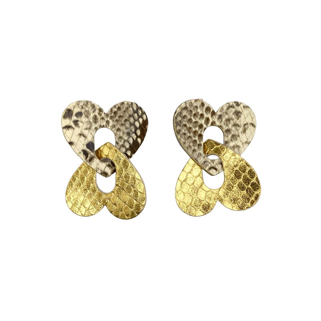Boucles d’oreilles 2 Coeurs en cuir 3 coloris