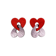 Boucles d’oreilles 2 Coeurs en cuir 3 coloris
