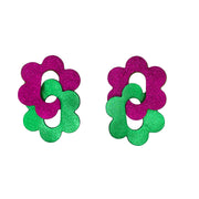 Boucles d’oreilles 2 Marguerites en cuir 5 coloris