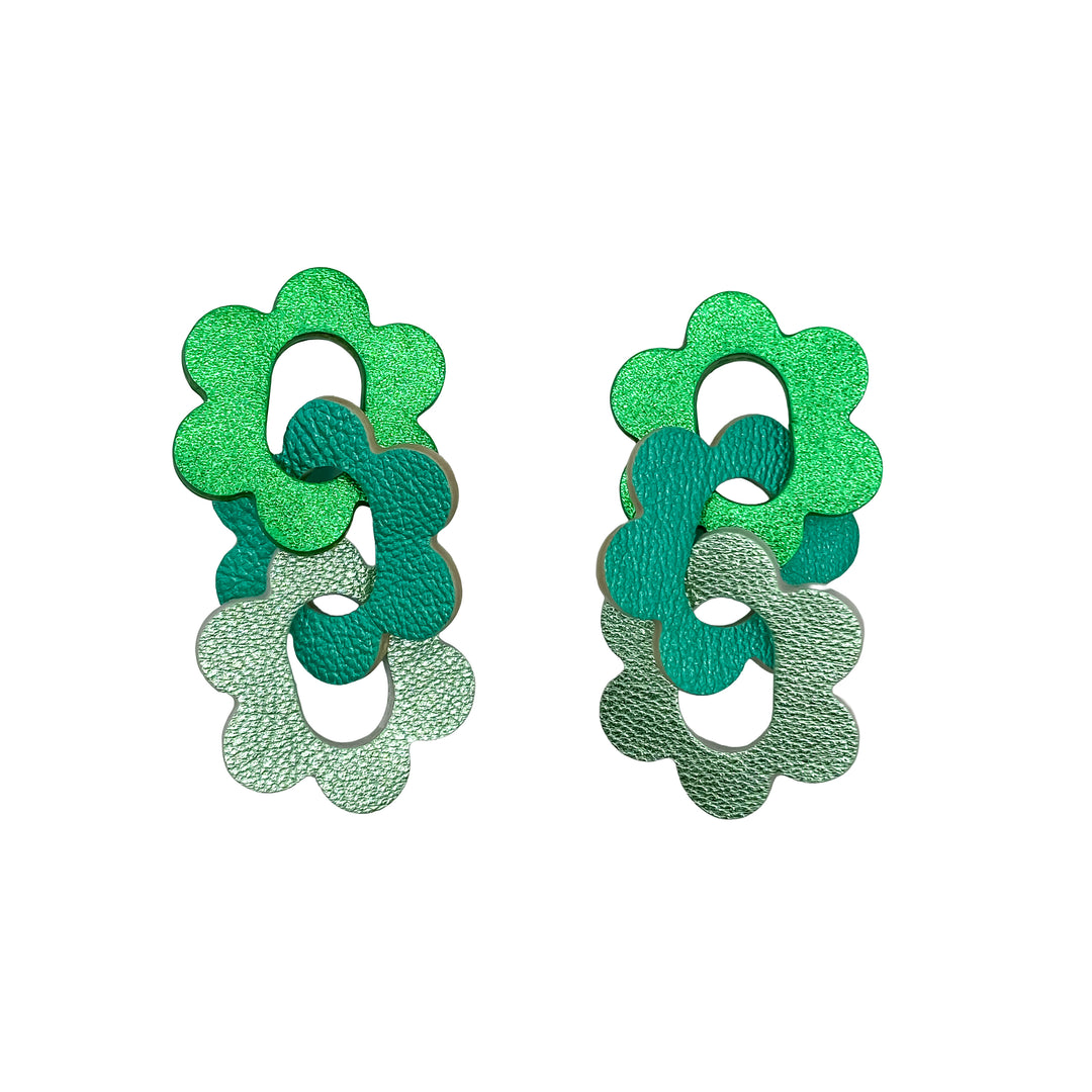 Boucles d’oreilles 3 Marguerites en cuir 6 coloris