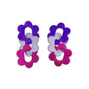 Boucles d’oreilles 3 Marguerites en cuir 6 coloris