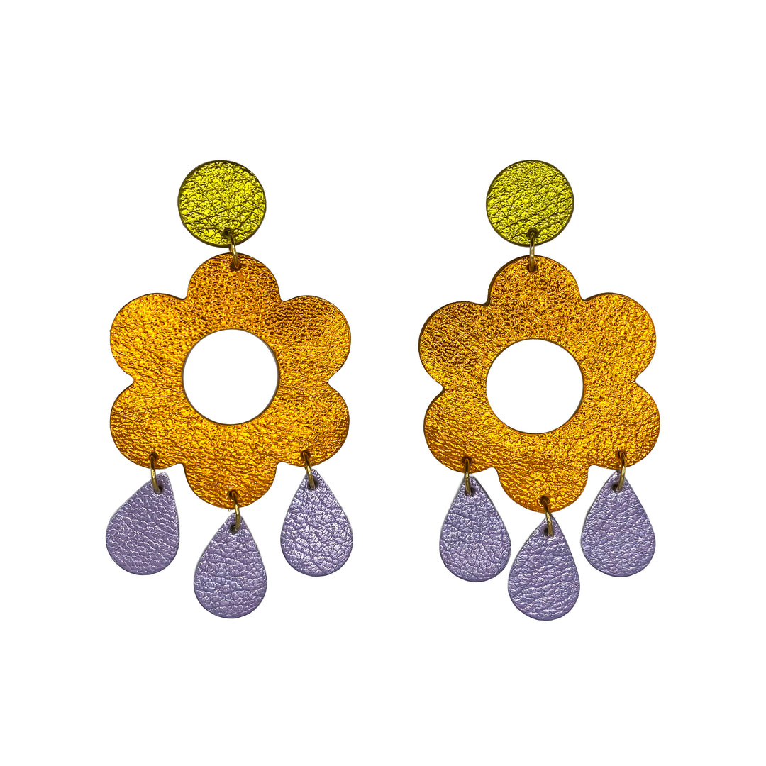 Boucles d’oreilles Marguerites en cuir 5 coloris