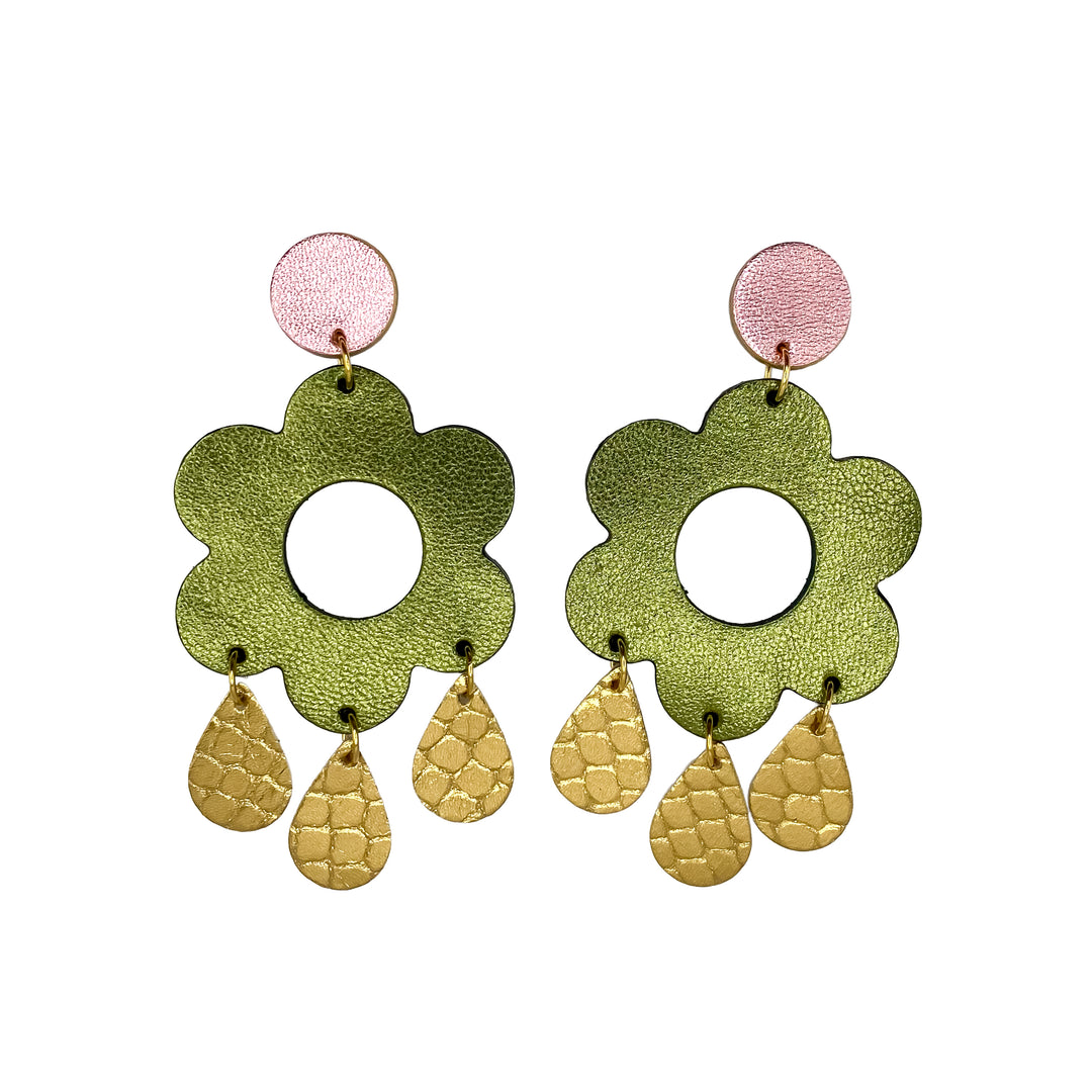 Boucles d’oreilles Marguerites en cuir 5 coloris