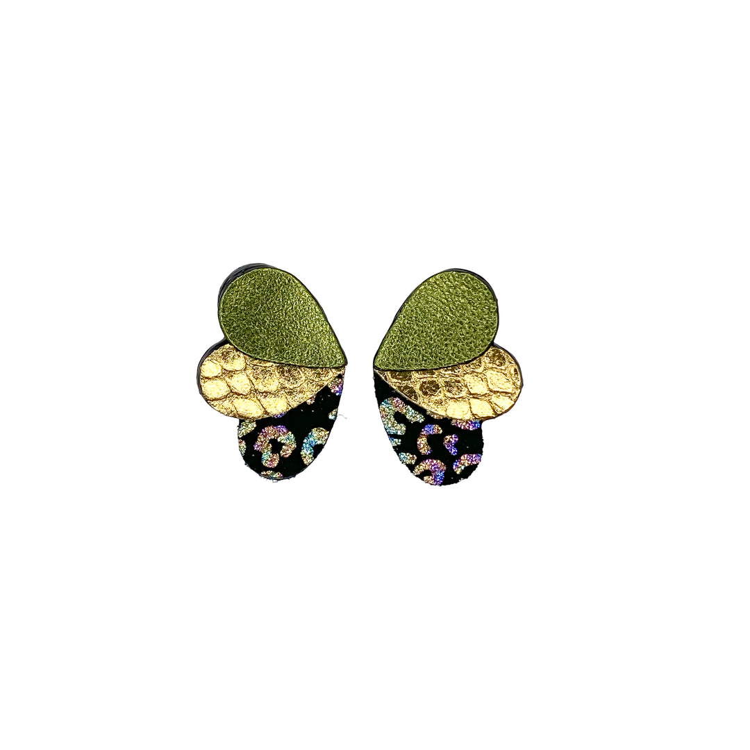 Boucles d'oreilles puces Papillons en cuir 8 coloris E26