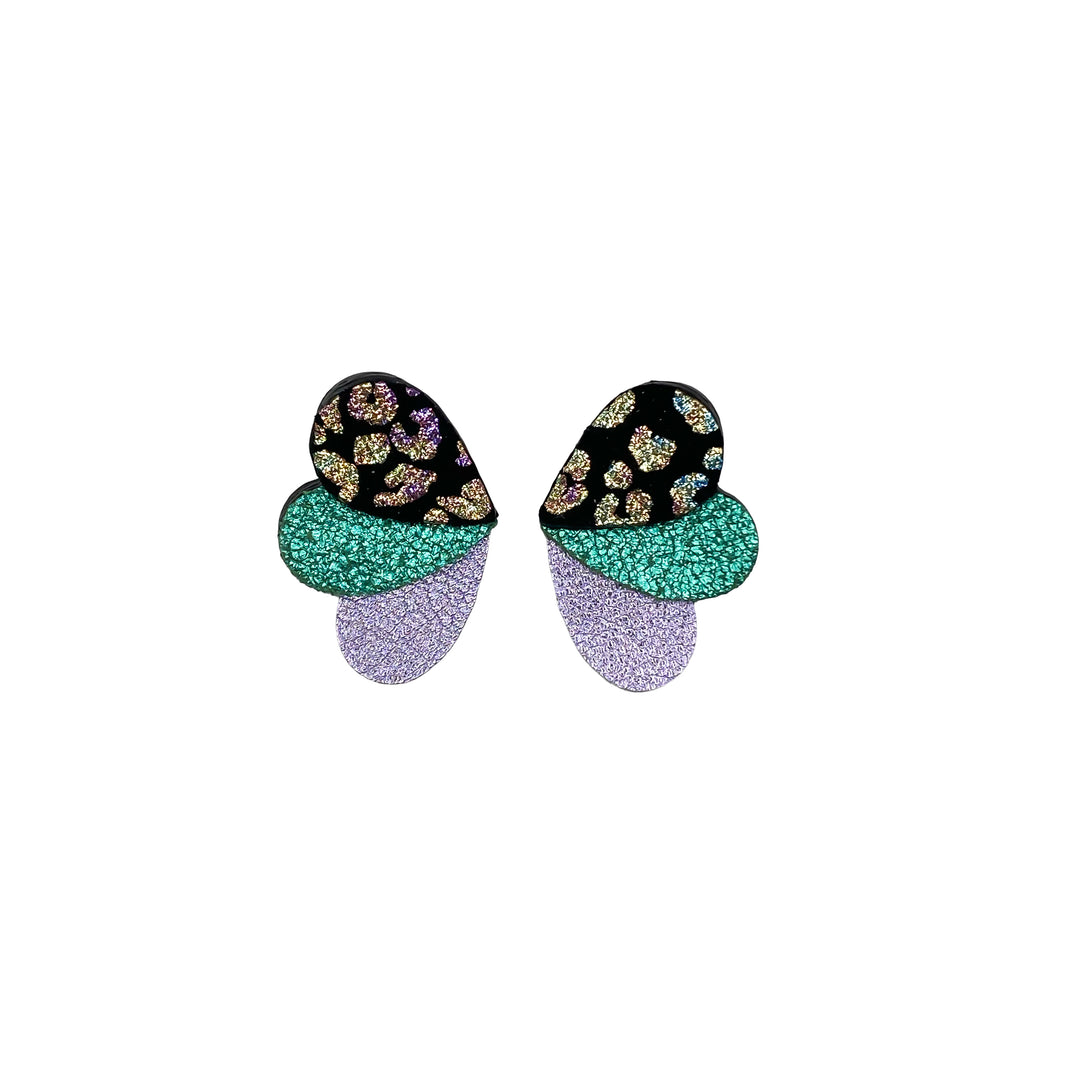 Boucles d'oreilles puces Papillons en cuir 8 coloris E26