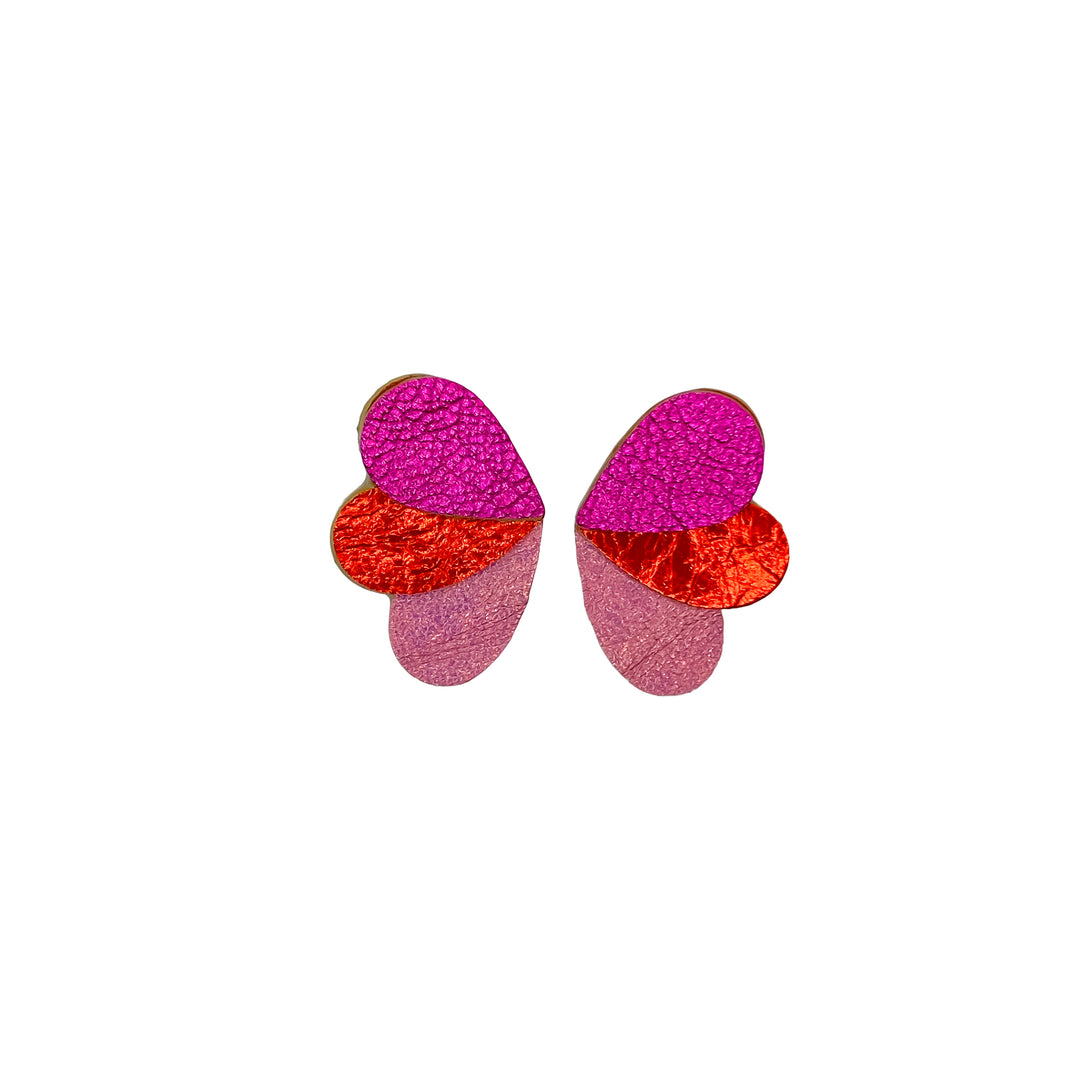 Boucles d'oreilles puces Papillons en cuir 8 coloris E26