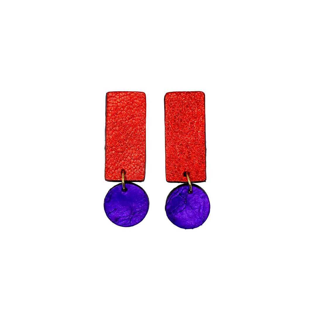 Boucles d'oreilles Rectangle en cuir 7 coloris