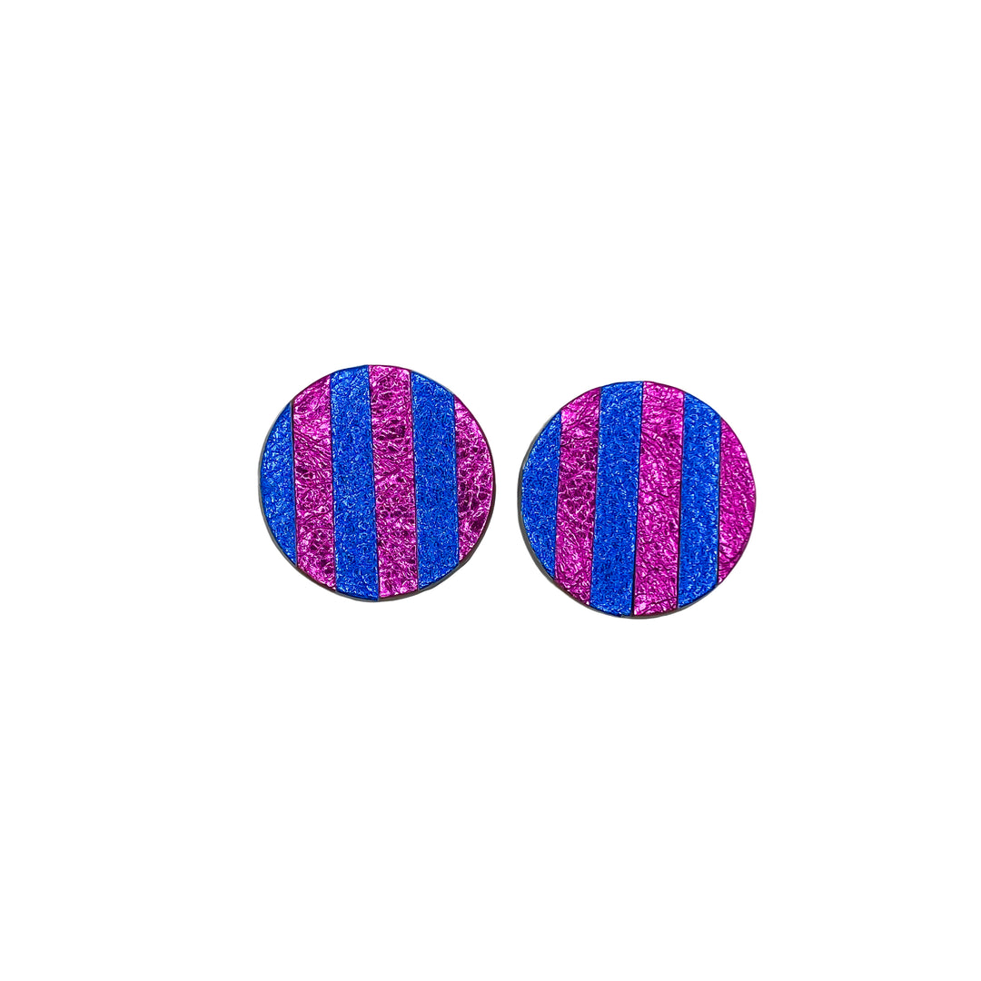 Puces d'oreilles Marqueterie en cuir 2 coloris