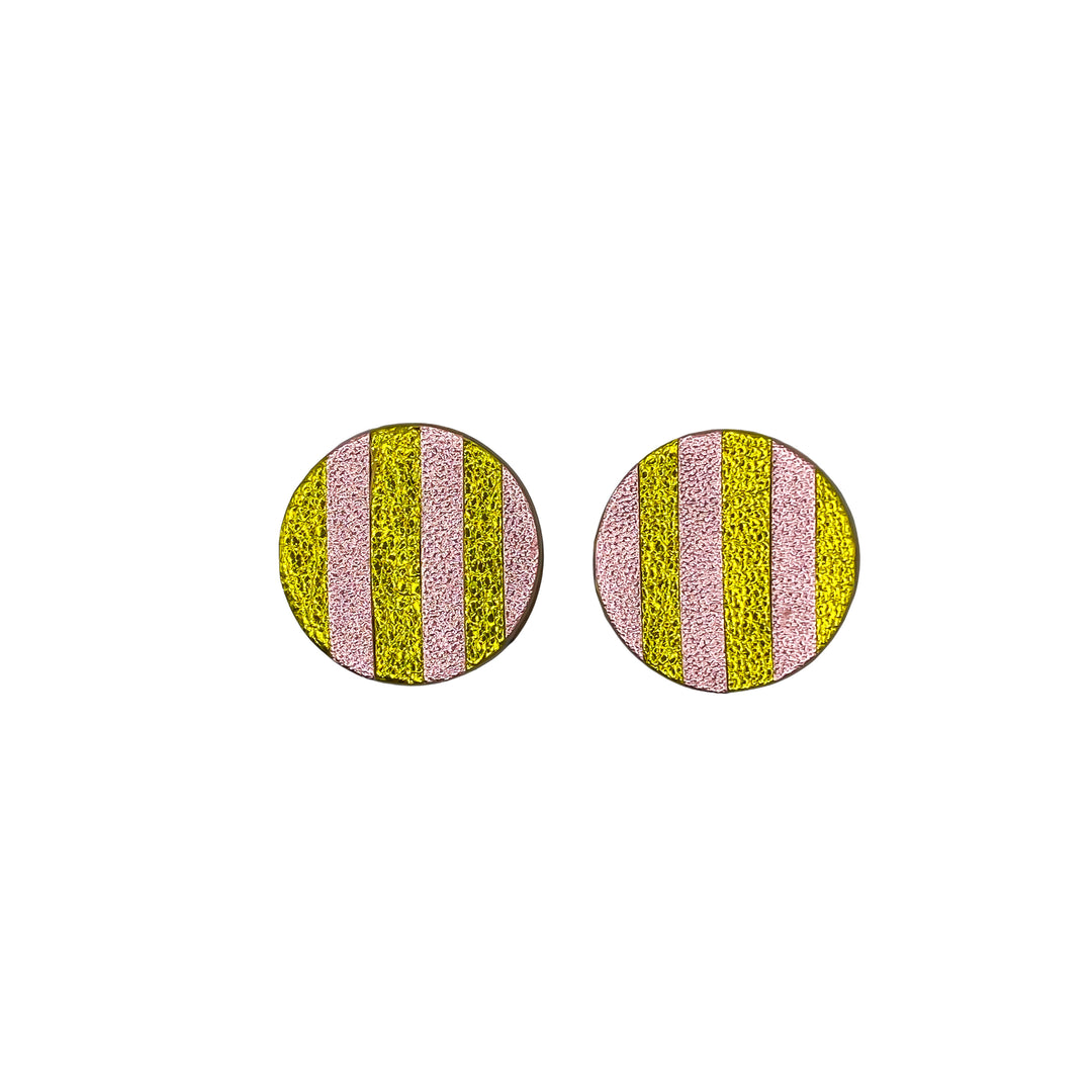 Puces d'oreilles Marqueterie en cuir 2 coloris