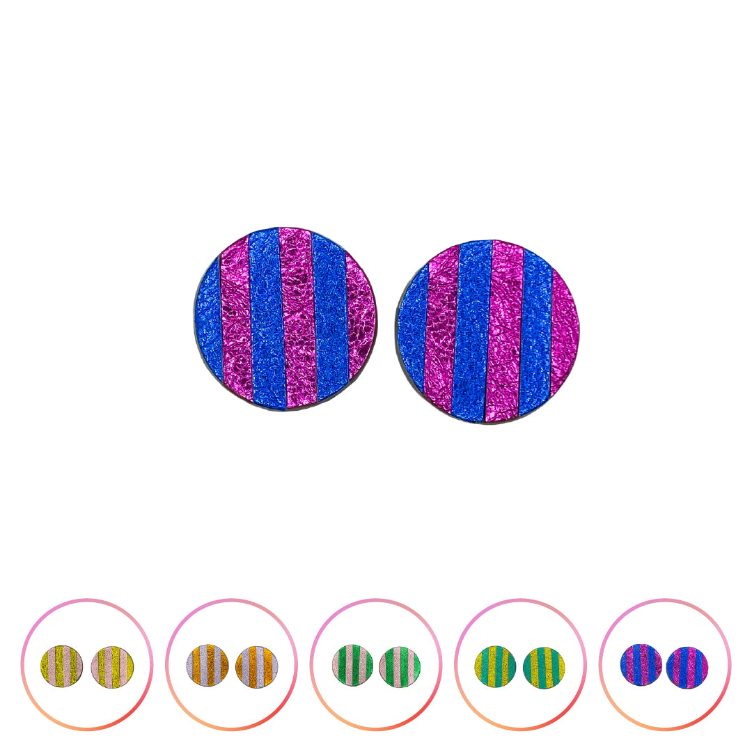 Puces d'oreilles Marqueterie en cuir 2 coloris