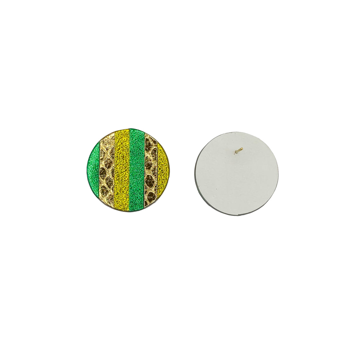 Puces d'oreilles Marqueterie en cuir 3 coloris