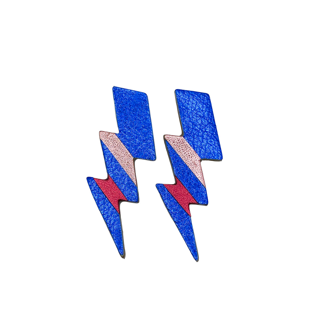 Boucles d'oreilles puces éclair en cuir 7 coloris
