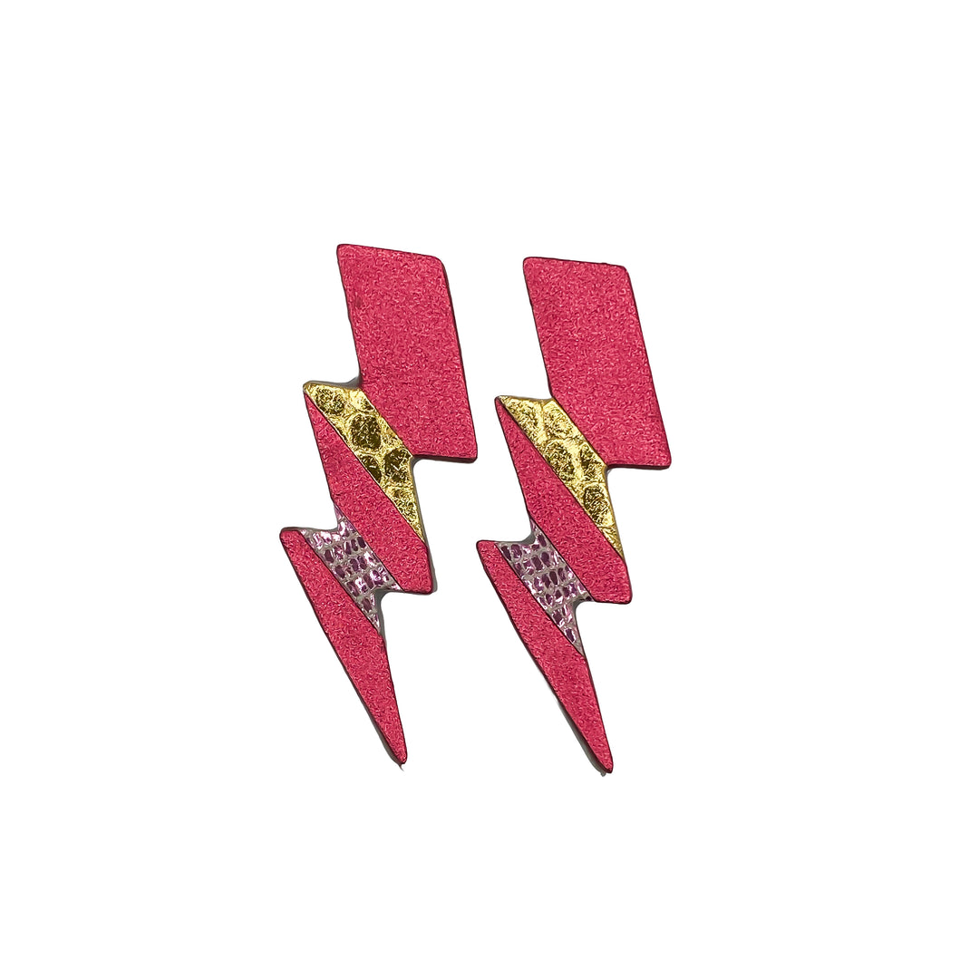 Boucles d'oreilles puces éclair en cuir 7 coloris