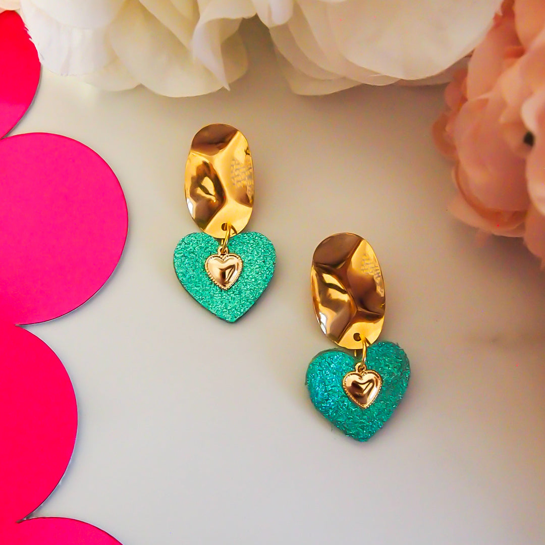 Boucles d'oreilles en cuir coeur 6 coloris