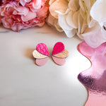 Charger l’image dans la galerie Puces d&#39;oreilles papillon rose
