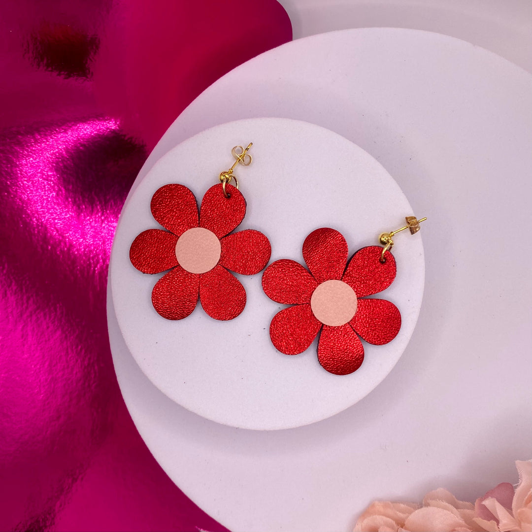 Boucles d’oreilles en cuir Flower 6 coloris