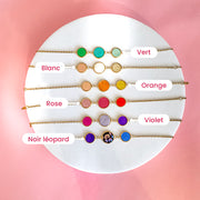 Bracelet en cuir 3 médaillons or