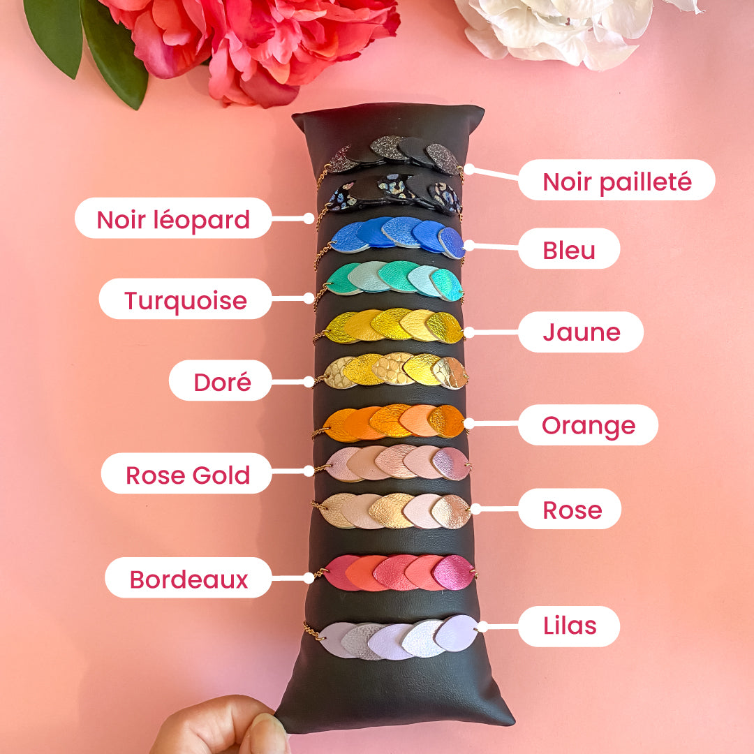 Bracelet en cuir 11 coloris