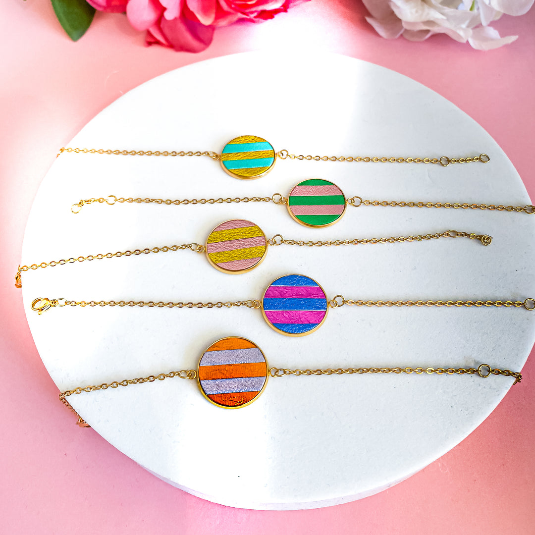 Bracelet en cuir Marqueterie 2 couleurs