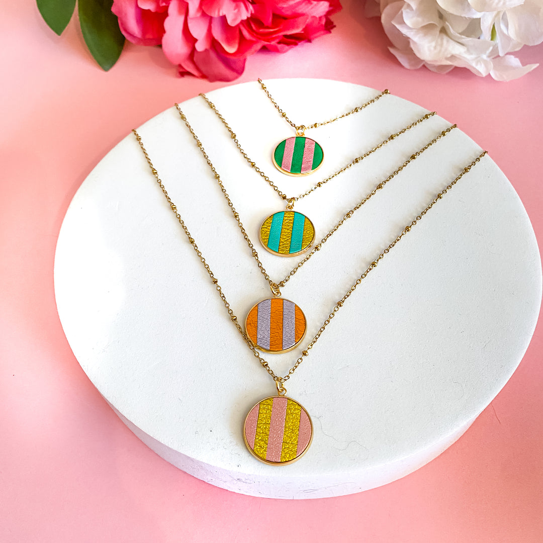 Collier en cuir marqueterie 2 couleurs