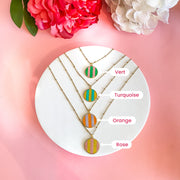 Collier en cuir marqueterie 2 couleurs