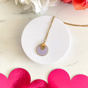 collier en cuir palme doré fait main - Nîmes - Manali violet